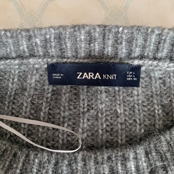 Gray Zara Asymmetric Cropped Sweater - Picture 5 of 5